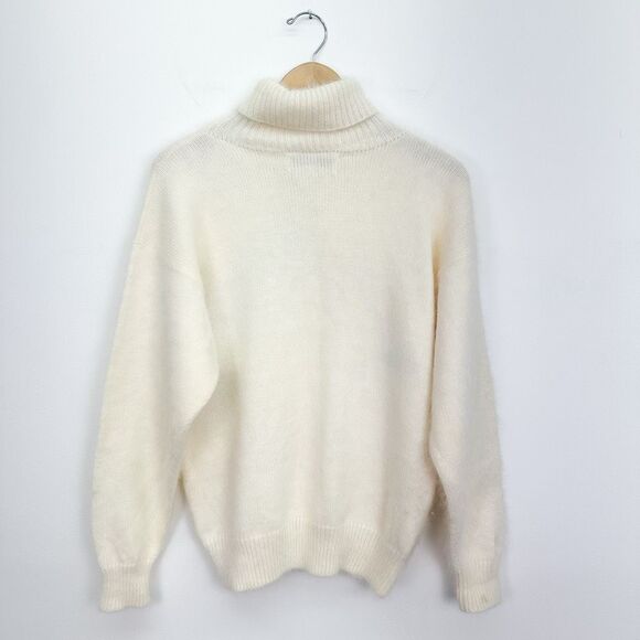 Jane Smith Aspen Women’s Wool Navy Blue Sparkle Mountain Novelty Turtleneck Swea - Picture 2 of 14